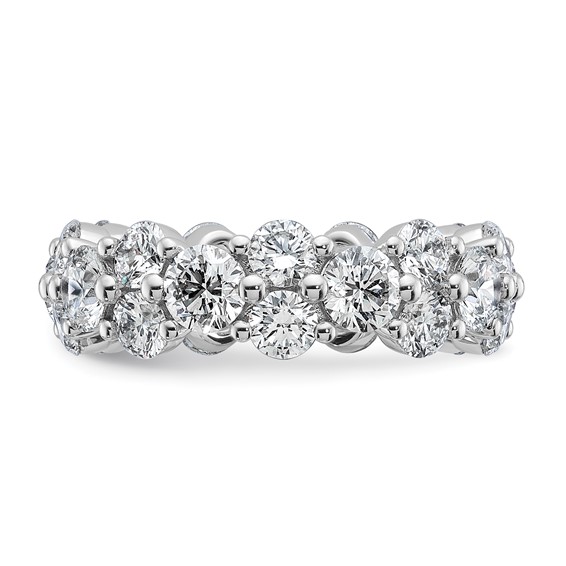 True Origin 14K White Gold 5 3/8 carat Lab Grown Diamond VS+ F+ Complete Size 7 Eternity Band