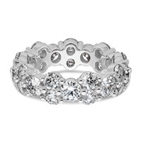 True Origin 14K White Gold 3.20 Carat Lab Grown Diamond VS+ F+ Complete Eternity Band view 4