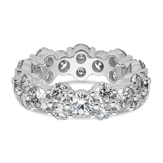 True Origin 14K White Gold 5 3/8 carat Lab Grown Diamond VS+ F+ Complete Size 7 Eternity Band