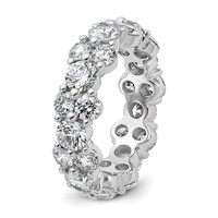 True Origin 14K White Gold 3.20 Carat Lab Grown Diamond VS+ F+ Complete Eternity Band view 5