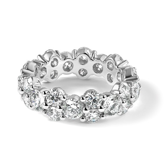 True Origin 14K White Gold 5 3/8 carat Lab Grown Diamond VS+ F+ Complete Size 7 Eternity Band