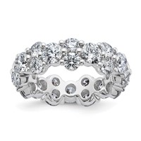 True Origin 14K White Gold 3.20 Carat Lab Grown Diamond VS+ F+ Complete Eternity Band view 1