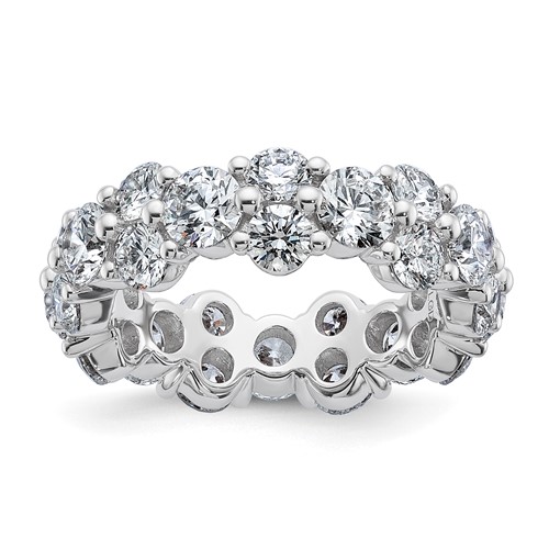 True Origin 14K White Gold 5.38 Carat Lab Grown Diamond VS+ F+ Complete Eternity Band, Size 9