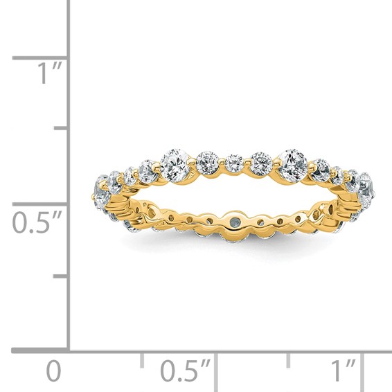 True Origin 14K Yellow Gold 5/8 carat Lab Grown Diamond VS+ F+ Size 4.5 Complete Eternity Band
