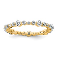 True Origin 14K Yellow Gold 0.75 Carat Lab Grown Diamond VS+ F+ Complete Eternity Band view 1