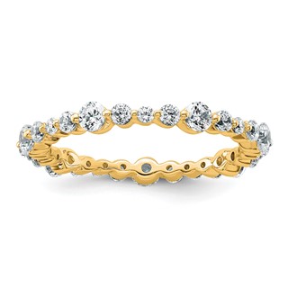 True Origin 14K Yellow Gold 7/8 carat Lab Grown Diamond VS+ F+ Size 6.5 Complete Eternity Band