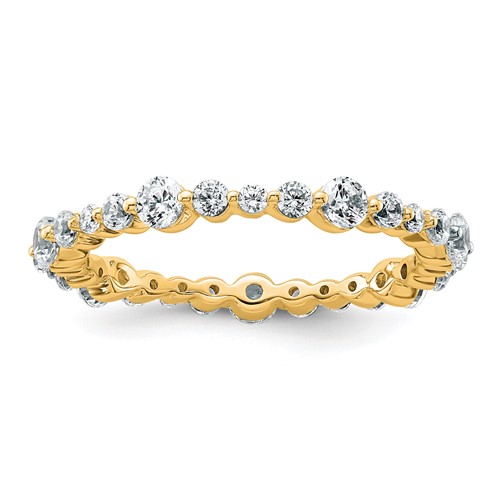True Origin 14K Yellow Gold 0.62 Carat Lab Grown Diamond VS+ F+ Complete Eternity Band, Size 5
