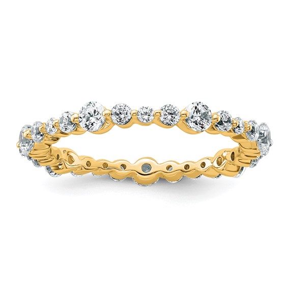 True Origin 14K Yellow Gold 5/8 carat Lab Grown Diamond VS+ F+ Size 4.5 Complete Eternity Band
