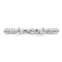True Origin 14K White Gold 0.75 Carat Lab Grown Diamond VS+ F+ Complete Eternity Band view 3