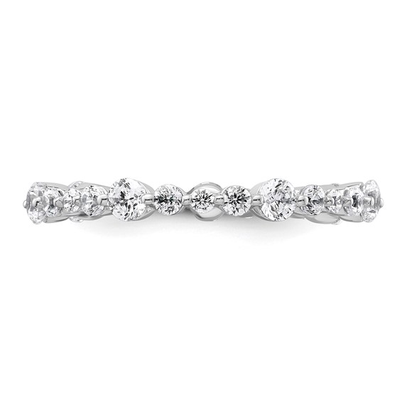 True Origin 14K White Gold 7/8 carat Lab Grown Diamond VS+ F+ Size 6.5 Complete Eternity Band
