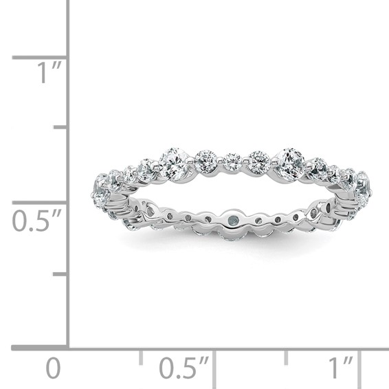True Origin 14K White Gold 7/8 carat Lab Grown Diamond VS+ F+ Size 6.5 Complete Eternity Band