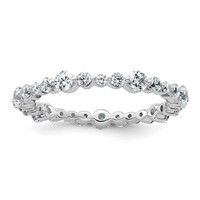True Origin 14K White Gold 0.75 Carat Lab Grown Diamond VS+ F+ Complete Eternity Band view 1