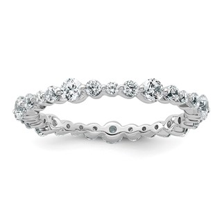 True Origin 14K White Gold 5/8 carat Lab Grown Diamond VS+ F+ Size 5.5 Complete Eternity Band