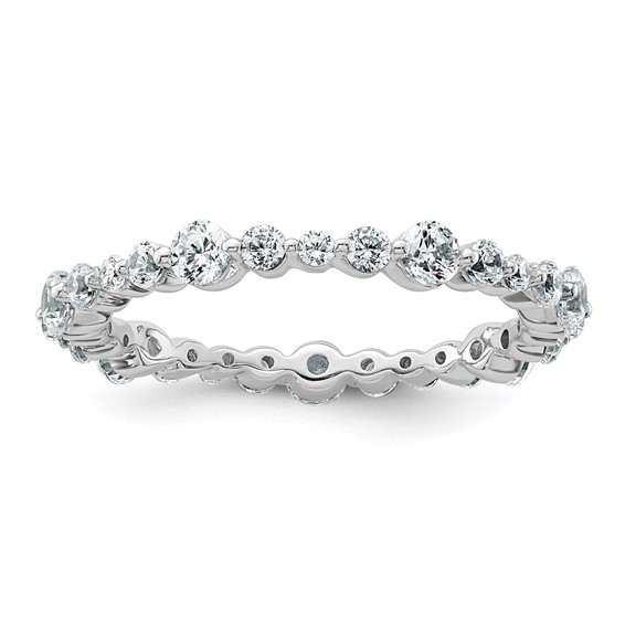 True Origin 14K White Gold 7/8 carat Lab Grown Diamond VS+ F+ Size 6.5 Complete Eternity Band