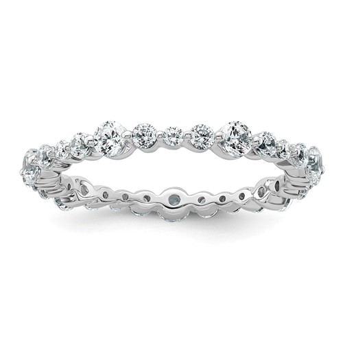 True Origin 14K White Gold 1 Carat Lab Grown Diamond VS+ F+ Complete Eternity Band, Size 8