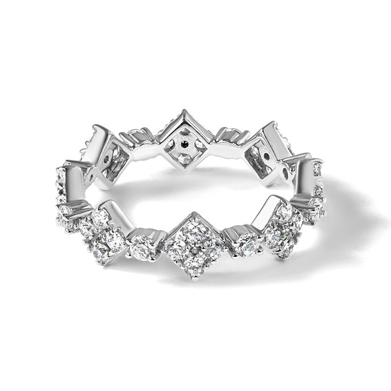 True Origin 14K White Gold 1 1/4 carat Lab Grown Diamond VS+ F+ Size 8.5 Complete Eternity Band