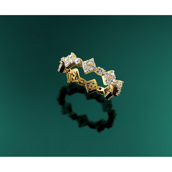 True Origin 14K Yellow Gold 1 1/4 carat Lab Grown Diamond VS+ F+ Size 7.5 Complete Eternity Band