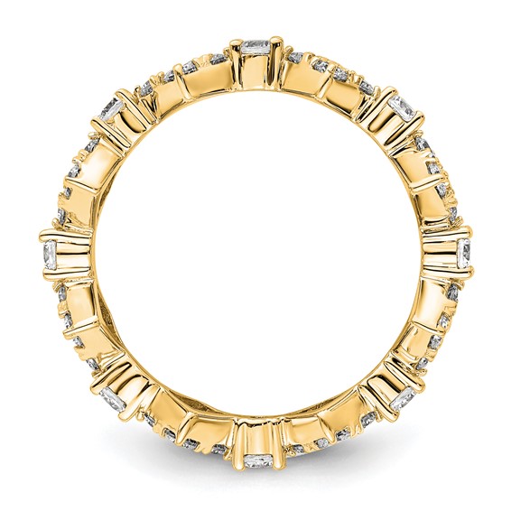 True Origin 14K Yellow Gold 1 1/4 carat Lab Grown Diamond VS+ F+ Size 7.5 Complete Eternity Band