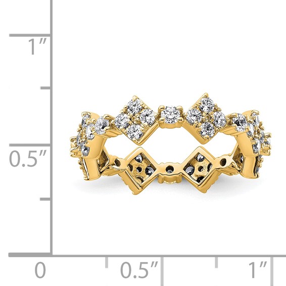 True Origin 14K Yellow Gold 1 1/4 carat Lab Grown Diamond VS+ F+ Size 7.5 Complete Eternity Band
