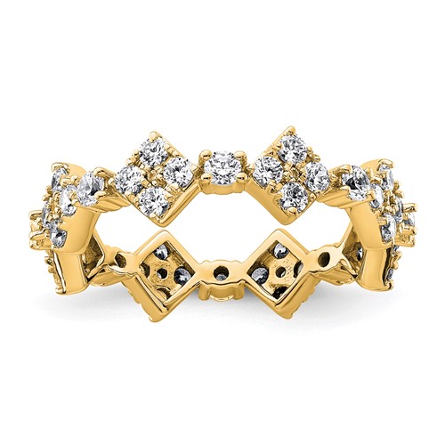 True Origin 14K Yellow Gold 1.25 Carat Lab Grown Diamond VS+ F+ Complete Eternity Band, Size 8.5