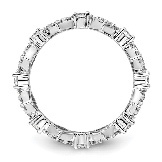 True Origin 14K White Gold 1 1/4 carat Lab Grown Diamond VS+ F+ Size 8.5 Complete Eternity Band