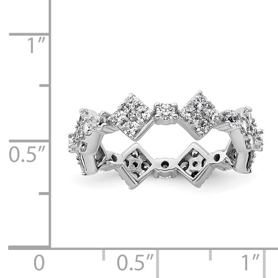 True Origin 14K White Gold 1 1/4 carat Lab Grown Diamond VS+ F+ Size 8.5 Complete Eternity Band