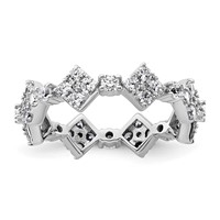 True Origin 14K White Gold 1 Carat Lab Grown Diamond VS+ F+ Complete Eternity Band view 1
