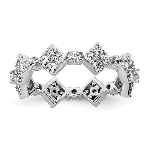 True Origin 14K White Gold 1 Carat Lab Grown Diamond VS+ F+ Complete Eternity Band, Size 5