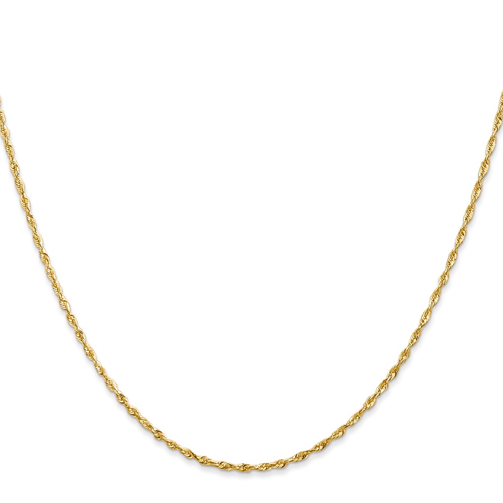 14K 14 inch 1.5mm Ultra Diamond-cut Rope with Lobster Clasp Chain (EXL012-14)