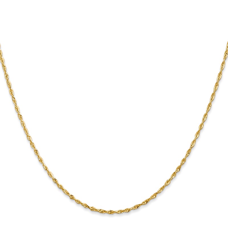 14K 22 inch 1.5mm Ultra Diamond-cut Rope with Lobster Clasp Chain