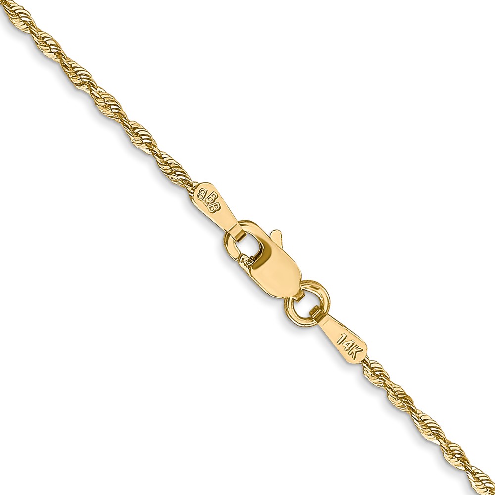 14K 14 inch 1.5mm Ultra Diamond-cut Rope with Lobster Clasp Chain (EXL012-14)