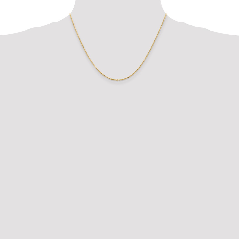 14K 18 inch 1.5mm Ultra Diamond-cut Rope with Lobster Clasp Chain (EXL012-18)