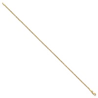 14K 1.5mm Yellow Gold Ultra Diamond-cut Rope Chain with Lobster Clasp, 6" view 2