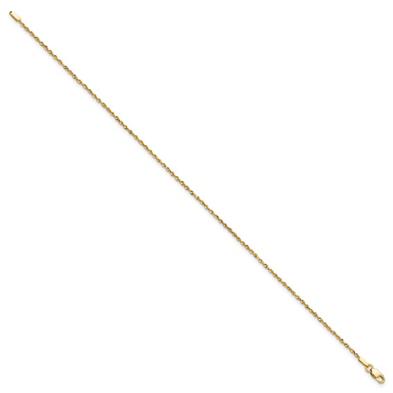 14K 1.5mm Ultra Diamond-cut Rope with Lobster Clasp Chain (per inch)