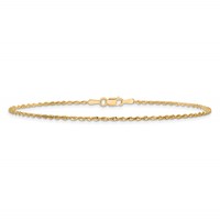 14K 1.5mm Yellow Gold Ultra Diamond-cut Rope Chain with Lobster Clasp, 6" view 4