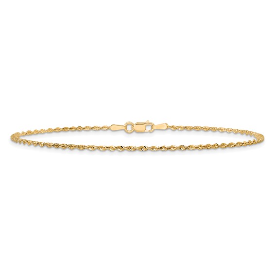 14K 1.5mm Ultra Diamond-cut Rope with Lobster Clasp Chain (per inch)