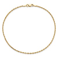 14K 1.5mm Yellow Gold Ultra Diamond-cut Rope Chain with Lobster Clasp, 6" view 5