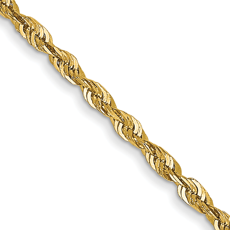 14K 14 inch 1.5mm Ultra Diamond-cut Rope with Lobster Clasp Chain (EXL012-14)