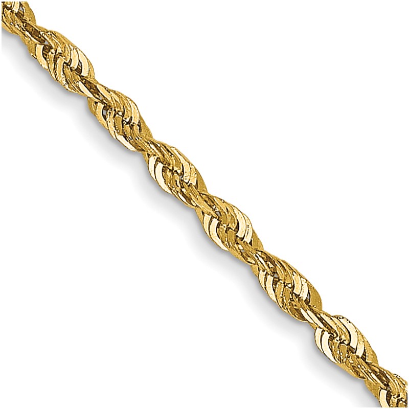 14K 22 inch 1.5mm Ultra Diamond-cut Rope with Lobster Clasp Chain