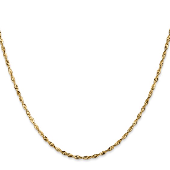 14K 1.8mm Ultra Diamond-cut Rope with Lobster Clasp Chain (per inch)