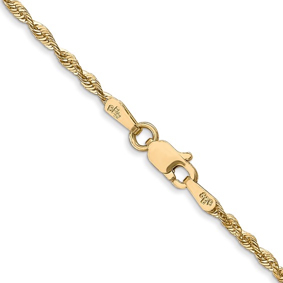 14K 1.8mm Ultra Diamond-cut Rope with Lobster Clasp Chain (per inch)