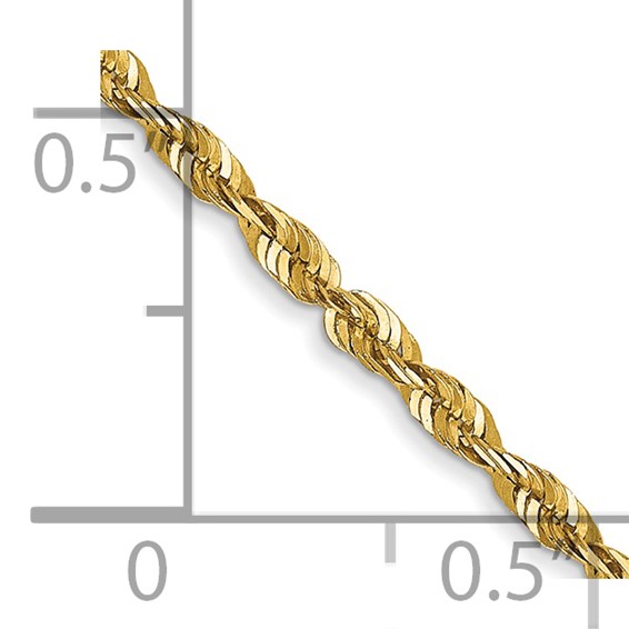 14K 1.8mm Ultra Diamond-cut Rope with Lobster Clasp Chain (per inch)