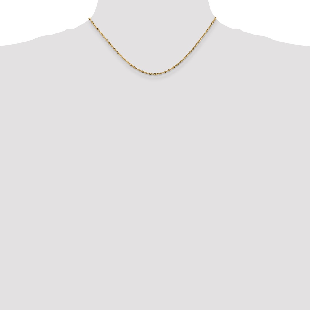 14K 16 inch 1.8mm Ultra Diamond-cut Rope with Lobster Clasp Chain (EXL014-16)