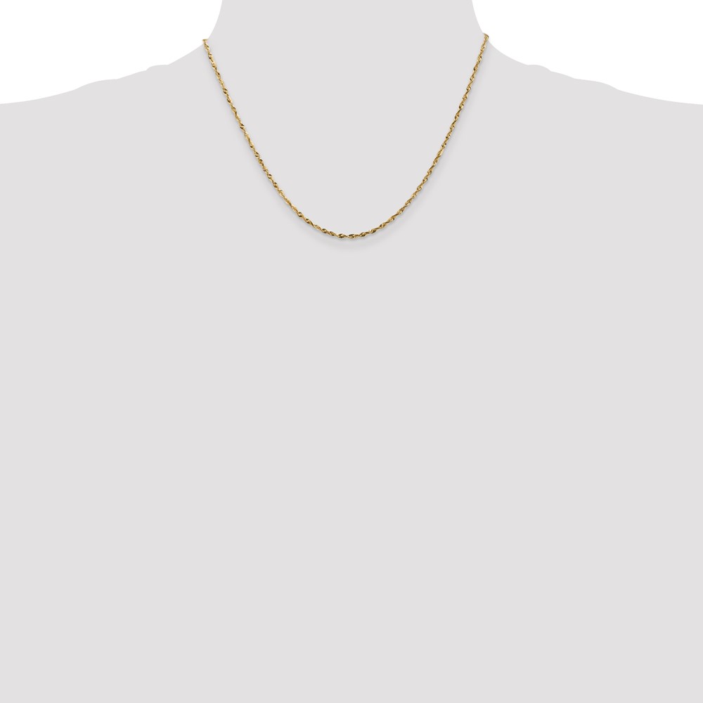 14K 18 inch 1.8mm Ultra Diamond-cut Rope with Lobster Clasp Chain (EXL014-18)