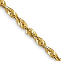 14K 1.8mm Yellow Gold Ultra Diamond-cut Rope Chain with Lobster Clasp, 16" view 1