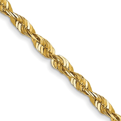 14K 20 inch 1.8mm Extra Light Diamond-cut Rope with Lobster Clasp Chain