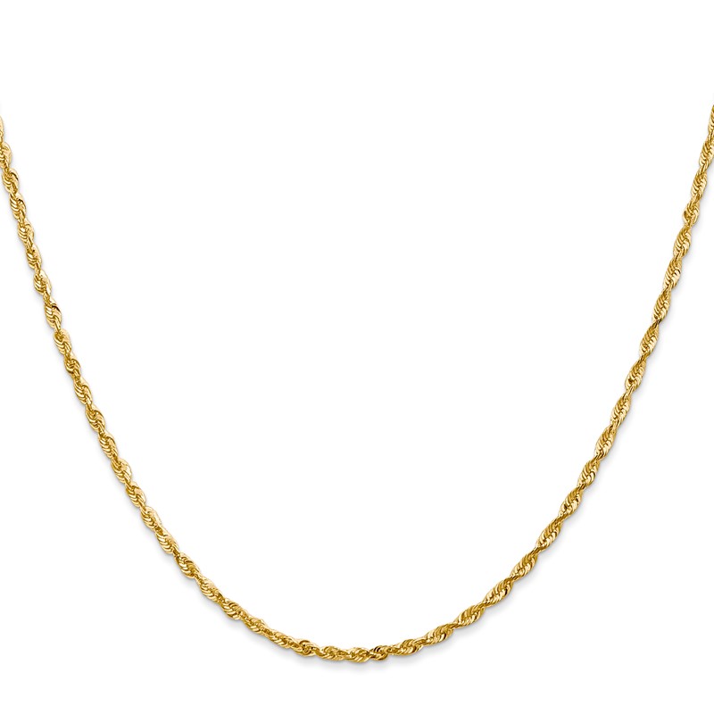 14K 16 inch 2mm Ultra Diamond-cut Rope with Lobster Clasp Chain