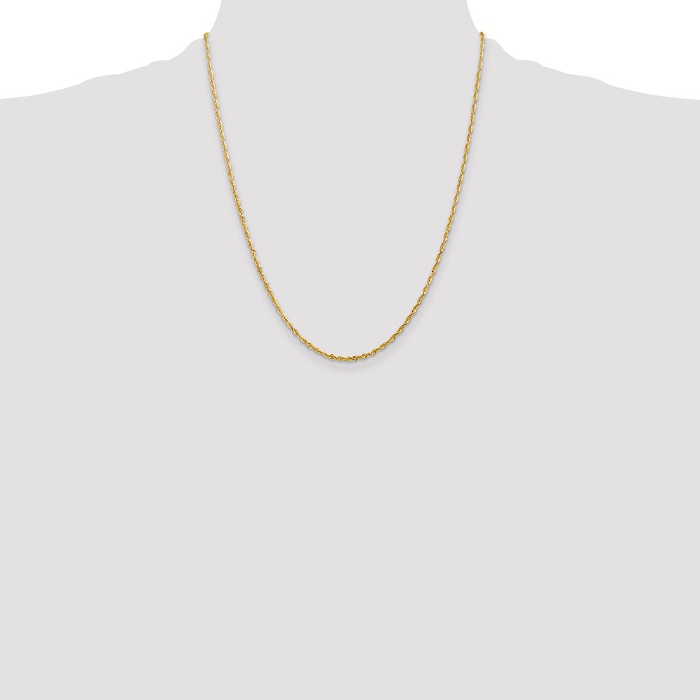 14K 22 inch 2mm Ultra Diamond-cut Rope with Lobster Clasp Chain (EXL016-22)