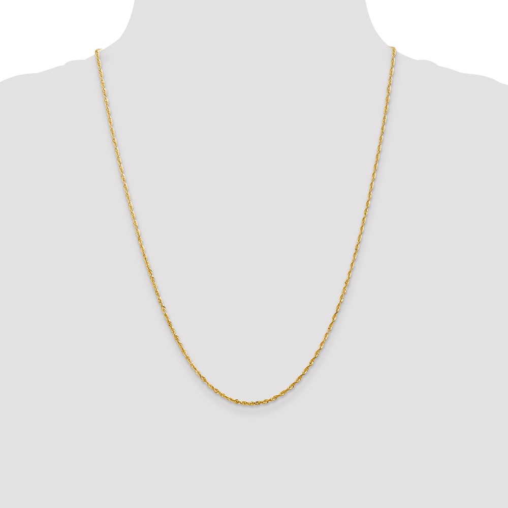 14K 24 inch 2mm Ultra Diamond-cut Rope with Lobster Clasp Chain (EXL016-24)