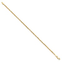 14K 2mm Yellow Gold Ultra Diamond-cut Rope Chain with Lobster Clasp, 8" view 2
